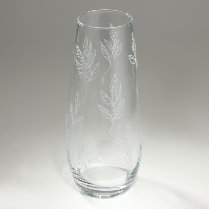 Ваза для цветов &laquo;Ботаника&raquo; стеклянная, прозрачная, 26 см, 1,7 л.