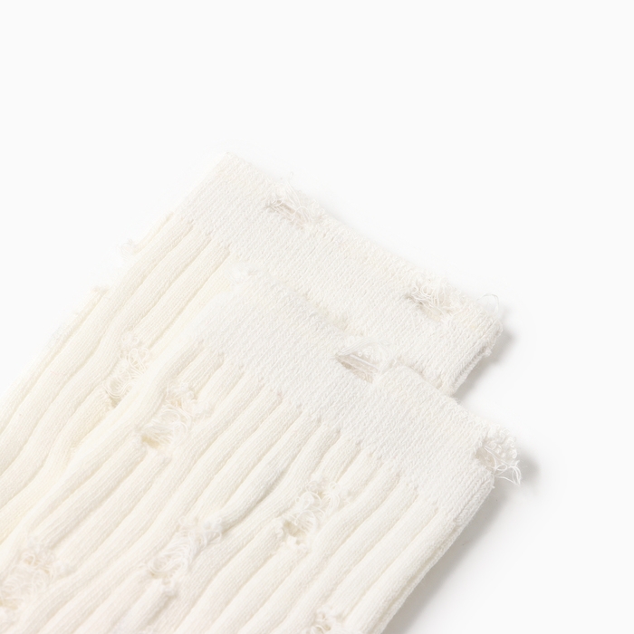 Носки женские KAFTAN рваные в рубчик размер 36-40 (23-25 см), белый