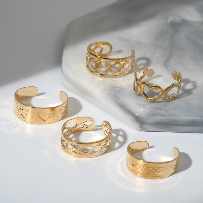 Кольцо набор 5 штук «Идеальные пальчики» мечта, цвет МИКС Кольцо набор 5 штук «Идеальные пальчики» мечта, цвет МИКС