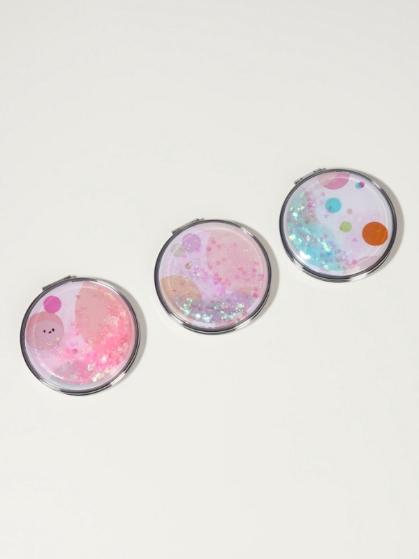 Зеркало складное &laquo;Круги&raquo;, d = 7,2 см, с увеличением, цвет МИКС