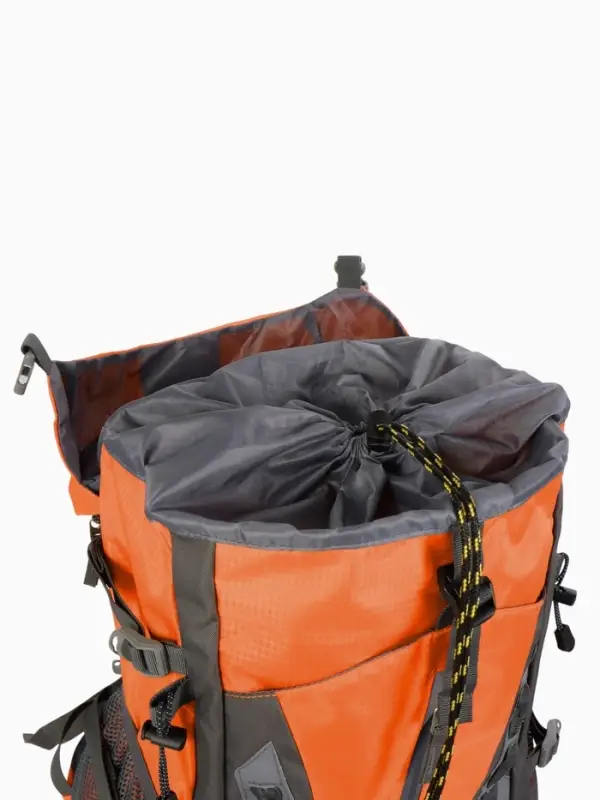 Рюкзак тур 65+5л, 30*20*53, отдел на шнурке, 5нар+2вн кармана, цвет оранжевый