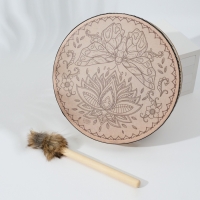 Шаманский бубен "Мехенди. Лотос и бабочка" с колотушкой 5х25х25 см Шаманский бубен "Мехенди. Лотос и бабочка" с колотушкой 5х25х25 см