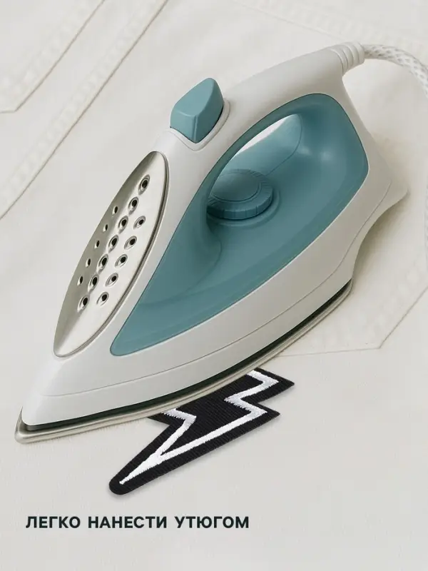 Термоаппликация &laquo;Молния&raquo;, 6.6&times;3 см, чёрная