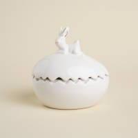 Конфетница керамическая SL Home &laquo;Пасхальные кролики&raquo;, 15,5&times;12&times;16 см, цвет белый