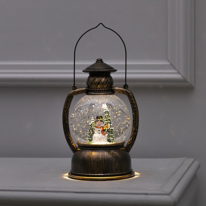 Светодиодная фигура «Фонарь со снеговиком» 13 × 19 × 11 см, пластик, батарейки ААх3 (не в комплекте), USB, свечение тёплое белое Светодиодная фигура «Фонарь со снеговиком» 13 × 19 × 11 см, пластик, батарейки ААх3 (не в комплекте), USB, свечение тёплое белое