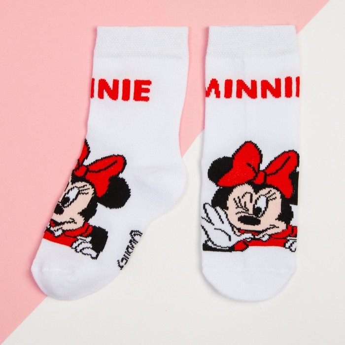 Носки для девочки &laquo;Минни Маус&raquo;, DISNEY, 12-14 см, цвет белый