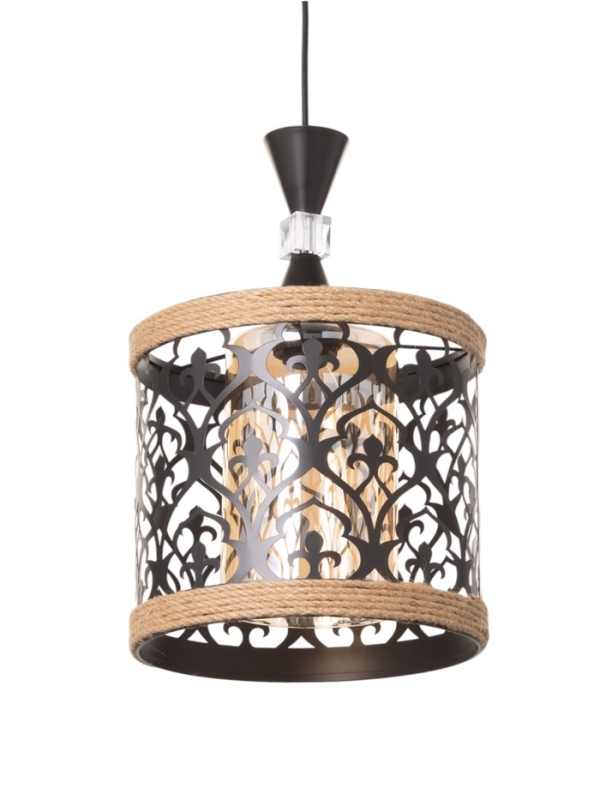 Светильник "Узор" 1х40Вт Е27 черный 23х23х22см