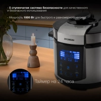 Мультиварка-скороварка HYMC-1618 серебристый-черный