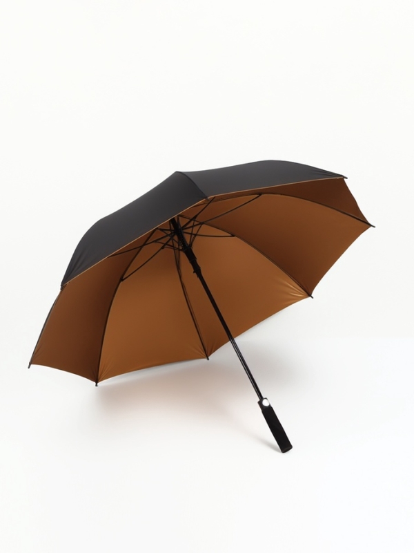 Зонт полуавтоматический &laquo;Однотон&raquo;, 8 спиц, R = 60/70 см, D = 120 см, цвет чёрный/бронза