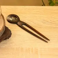 Заколка для волос фигурная, дерево Соно, ракушка, 17х4 см, цв. тёмно-коричневый