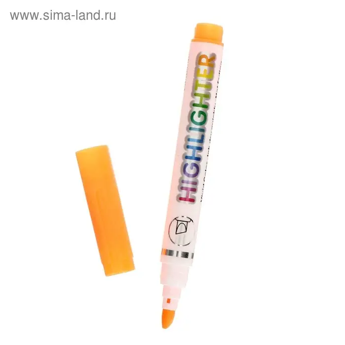 Маркер текстовыделитель, наконечник скошенный, 4 мм, оранжевый