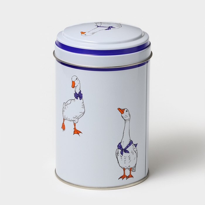 Банка для сыпучих продуктов &laquo;Гуси&raquo;, 1,1 л, d=9,9 см, круглая