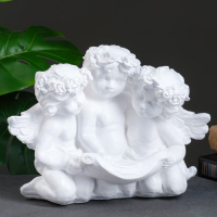 Фигурка гипс &laquo;Ангел тройной&raquo; белый 16&times;28&times;22 см