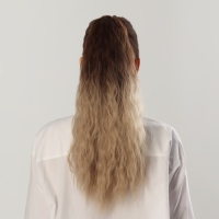 Хвост накладной, волнистый волос, на резинке, 60 см, 100 гр, цвет блонд/каштановый(#SHT12C/SHT85) Хвост накладной, волнистый волос, на резинке, 60 см, 100 гр, цвет блонд/каштановый(#SHT12C/SHT85)