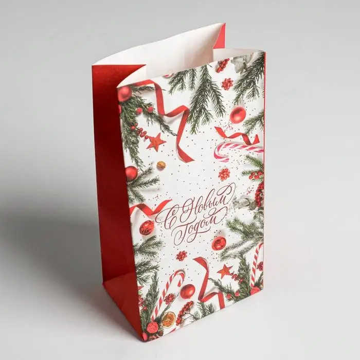 Пакет без ручек &laquo;С Новым Годом!&raquo;, 10 х 19.3 х 7 см