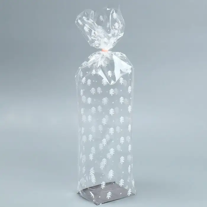 Пакет подарочный новогодний с жёстким дном &laquo;Ёлочки&raquo;, 6 х 8 х 30 см