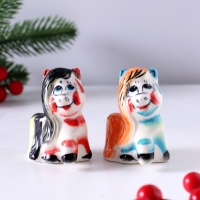 Сувенир Пони, 6,5х5х3,5 см, гжель, цвет Сувенир Пони, 6,5х5х3,5 см, гжель, цвет