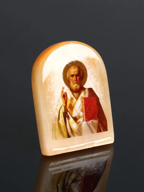 Икона настольная &laquo;Николай Угодник&raquo;, 6&times;5 см, селенит