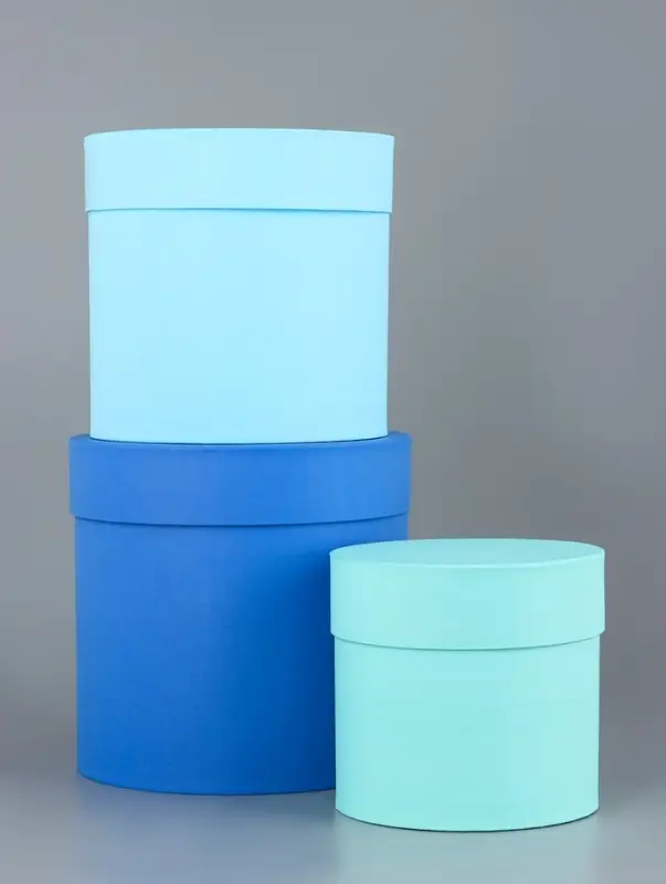 Набор круглых подарочных коробок &laquo;Аквамарин&raquo; 3 в 1 - 18&times;16&times;13 см