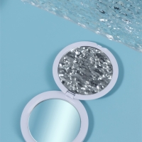 Зеркало складное &laquo;Витраж&raquo;, d = 7,3 см, цвет оранжевый/синий