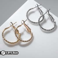 Серьги-кольца «Классика» тонкие, d=1.9 см, цвет МИКС Серьги-кольца «Классика» тонкие, d=1.9 см, цвет МИКС