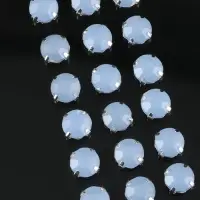 Стразы пришивные &laquo;Шатон&raquo;, круглые, в цапах, d=10 мм, 20 шт., голубые