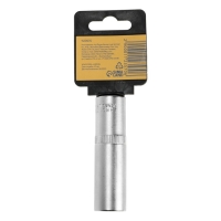 Головка торцевая шестигранная удлиненная ТУНДРА, под квадрат 1/2", 15 мм, CrV