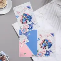 Открытка "С Днём Рождения!" конгрев, тиснение, белый фон, 38х29 см