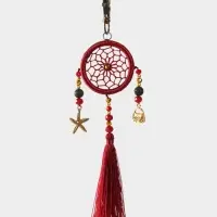 Брелок ловец снов, 17 см, бордовый