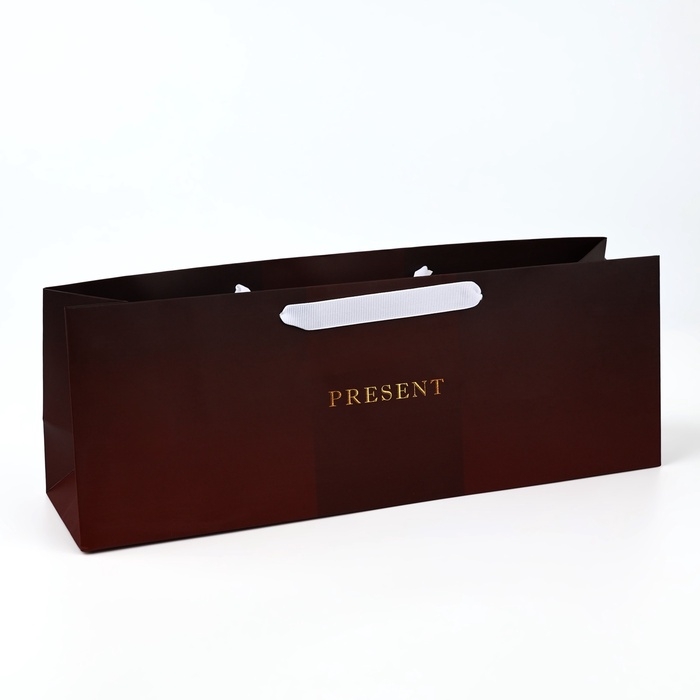 Пакет под бутылку горизонтальный &laquo;Подарок&raquo;, 36 &times; 10 &times; 13 см