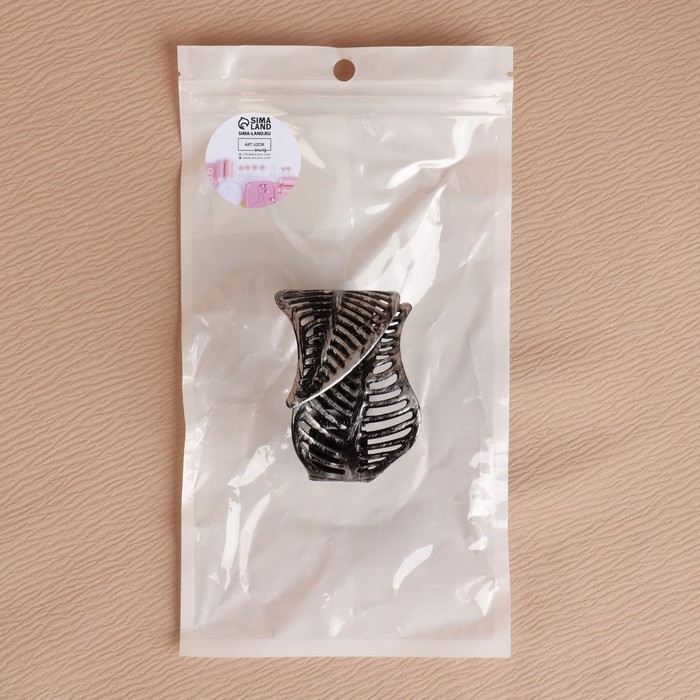 Подхват для штор &laquo;Листья&raquo;, d = 7 &times; 6 см, цвет чёрный