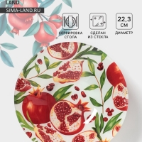 Салатник Доляна &laquo;Гранат&raquo;, d=22,3 см, стекло, рисунок