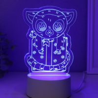 Светильник "Лемур на подарке" LED RGB от сети RISALUX 9,5х11,8х17 см