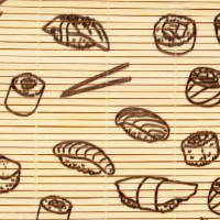 Циновка Макису для приготовления суши и роллов/коврик бамбуковый &laquo;Суши&raquo;, 22 х 24 см