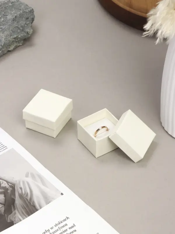 Коробочка подарочная под кольцо/серьги/серьги &laquo;Минимал&raquo;, 5&times;5 см (размер полезной части 4.5&times;4.5 см), белая, вставка белая