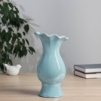 Керамическая ваза для цветов, сухоцветов &laquo;Филикс&raquo;, настольная, d отв.- 6 см, 22.5&times;9 см, голубой