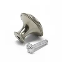 Ручка кнопка ТУНДРА, d=28 мм, цвет матовый никель