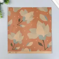 Бумага для скрапбукинга двусторонняя крафт "Цветы" плотность 180 гр 30,5х32 см