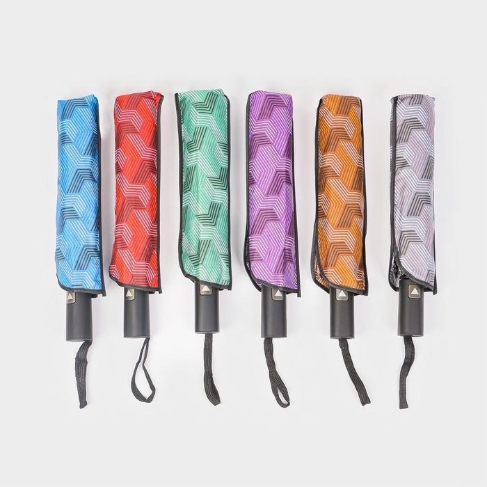 Зонт полуавтоматический &laquo;Геометрия&raquo;, эпонж, 3 сложения, 8 спиц, R = 48/55 см, D = 110 см, цвет МИКС