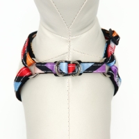 Комплект амуниции двухслойный, S, поводок 120х1 см,ОШ 24-38 ОГ 29-41 см, разноцветные полосы   96837