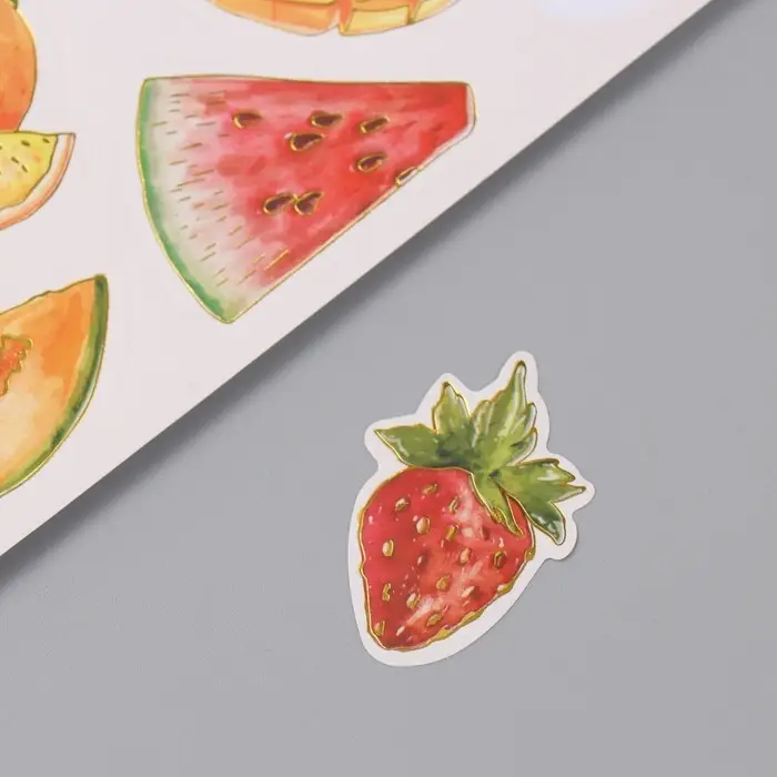 Наклейки бумага "Фрукты" набор 2 листа 20х15 см