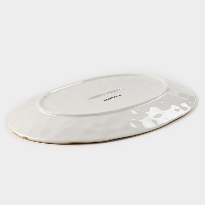Блюдо фарфоровое Доляна Organic Gold, 30&times;21&times;2,5 см, цвет белый