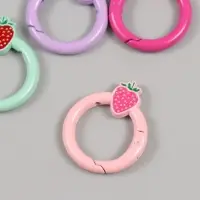 Карабин металл &laquo;Круг. Ягодка&raquo;, 3.2&times;2.6 см, МИКС