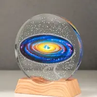 Сувенир стекло свет "Диск. Млечный путь" 5хLED d=10 см, USB, цветной 10х4х11,4 см