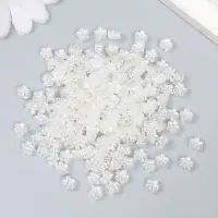 Бусины для творчества пластик "Цветок. Белый перламутр" набор 20 гр 0,7х0,7х0,4 см