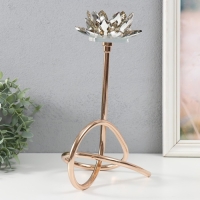 Подсвечник металл, акрил на 1 свечу "Золотой лотос. Завиток" d=4 см золото 19х29 см Подсвечник металл, акрил на 1 свечу "Золотой лотос. Завиток" d=4 см золото 19х29 см