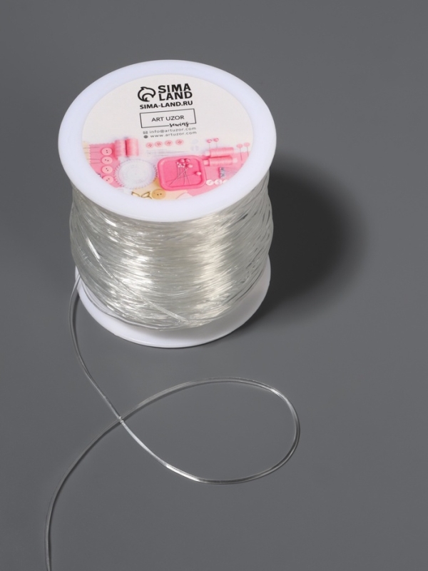 Нить для плетения 100±1м d1мм эластичная силикон прозрачный АУ Нить для плетения 100±1м d1мм эластичная силикон прозрачный АУ