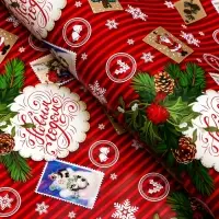 Бумага упаковочная новогодняя глянцевая &laquo;Открытки&raquo;, 70&times;100 см