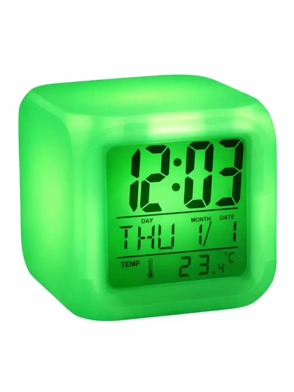 Часы - будильник LB-03, дата, температура, белый