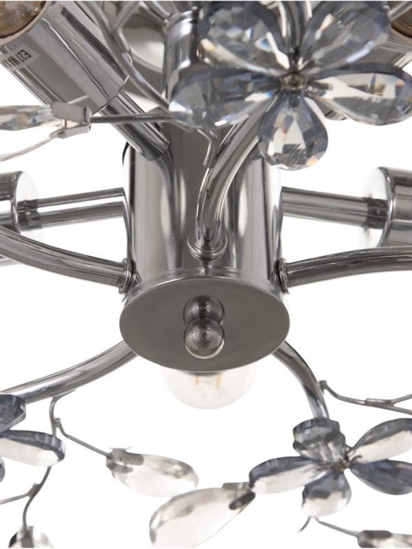 Люстра Люстра "Цветы" 5х40Вт Е27 хром 50х50х18см